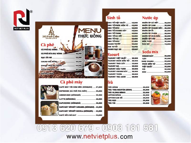 Sử dụng phần mềm thiết kế menu chuyên nghiệp